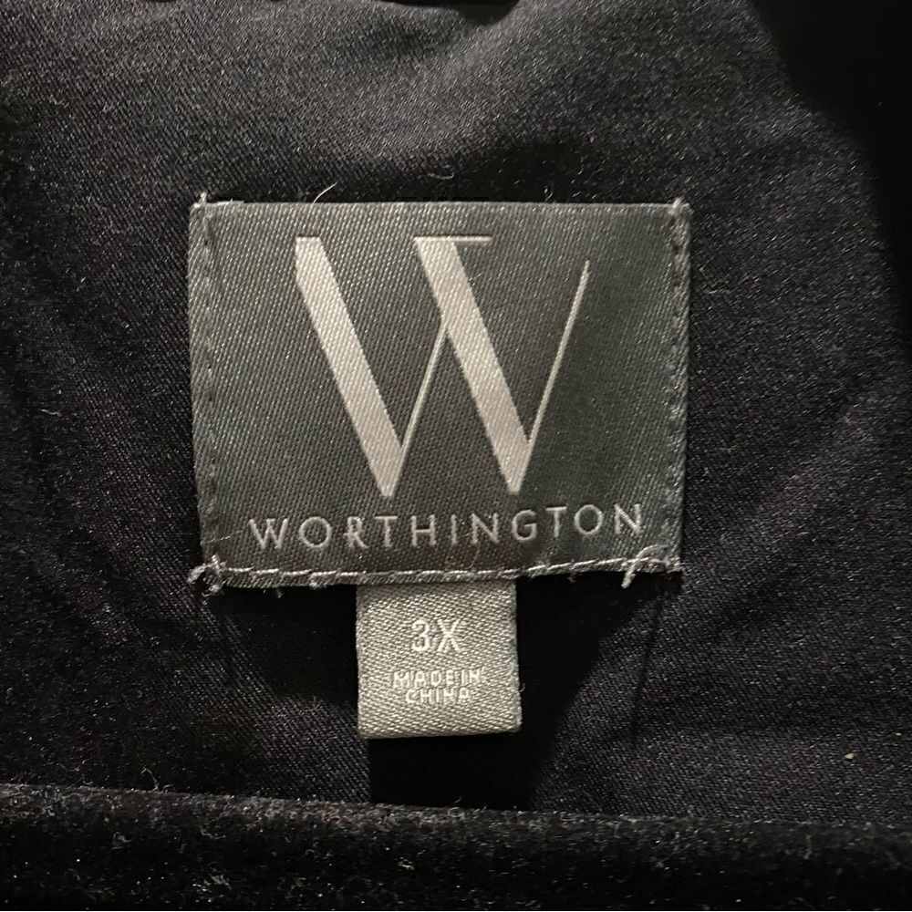 Worthington Womens Blk Shawl Lapel 3/4 Ruched Sleeve Open Front Dress Blazer 3XL - Picture 2 of 14